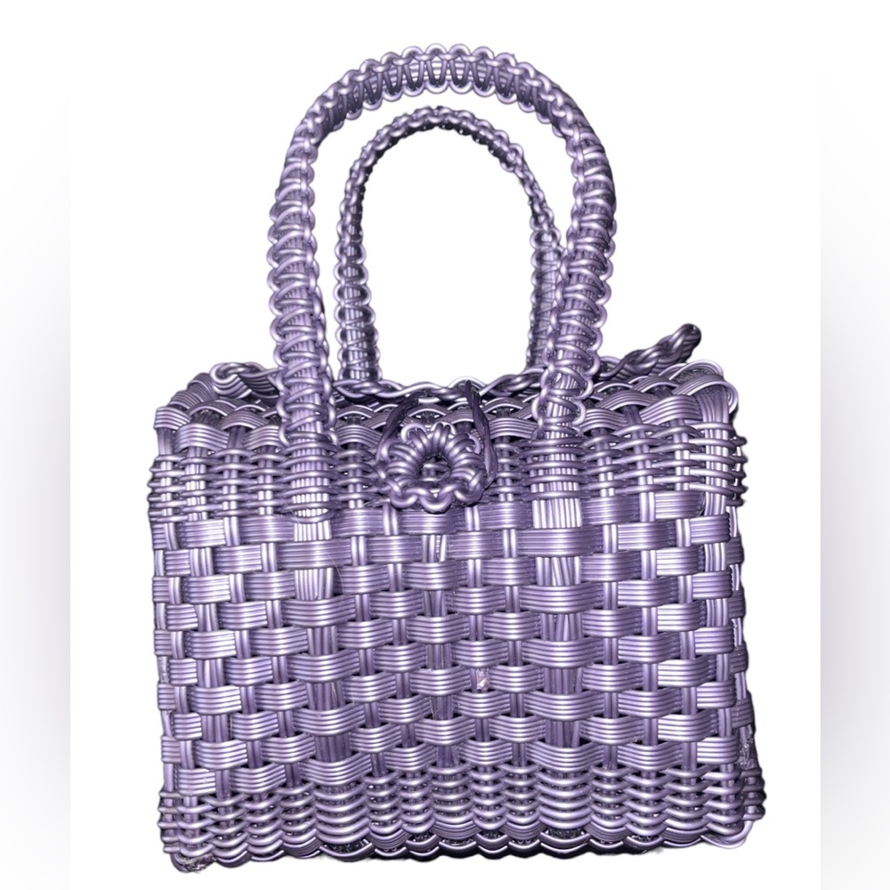 Handmade Recycled Woven Plastic Tote Handbag